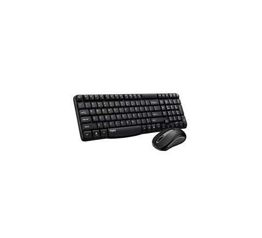 Rapoo Wireless Multimedia Keyboard & Optical Mouse Compact X1800s - BLACK