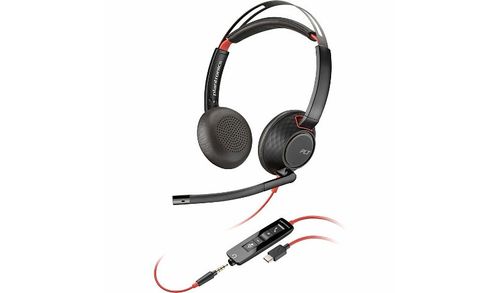 Poly Blackwire 5220 Stereo USB-C Headset +3.5mm Plug +USB-C/A Adapter