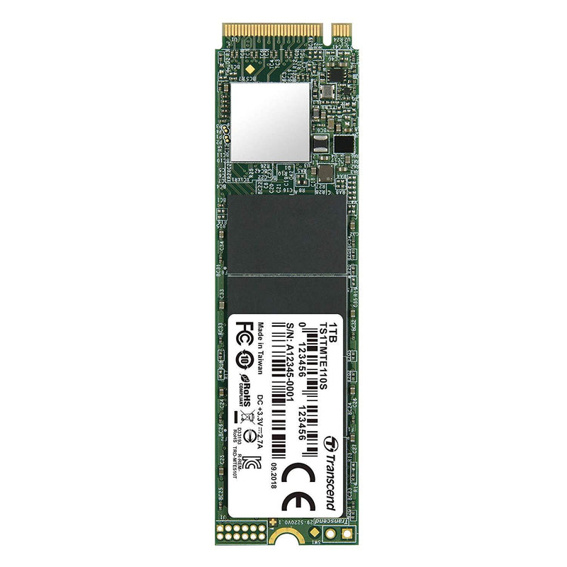 Transcend 1TB NVMe PCIe Gen3X4 80mm M.2 Solid State Drive (TS1TMTE110S) - Afatrading Company Limited