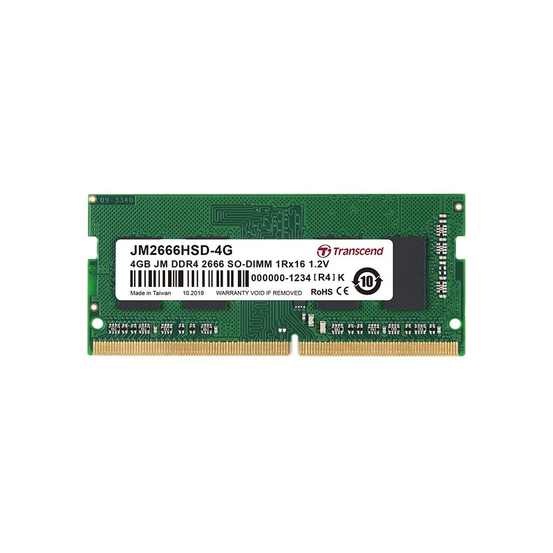 Transcend 4GB JM DDR4 2666 SO-DIMM 1Rx16 1.2V (JM2666HSD-4G) - Afatrading Company Limited