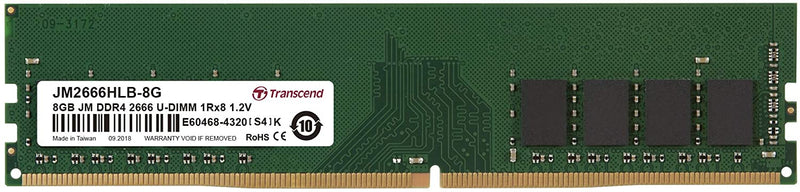 Transcend 8GB JM DDR4 2666Mhz U-DIMM 1Rx8 1Gx8 CL19 1.2V (JM2666HLB-8G) - Afatrading Company Limited
